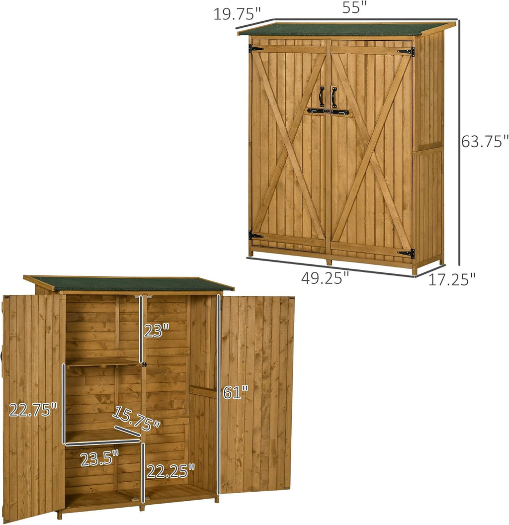 outsunny outdoor storage cabinet waterproof asphalt rood lockable, package contents