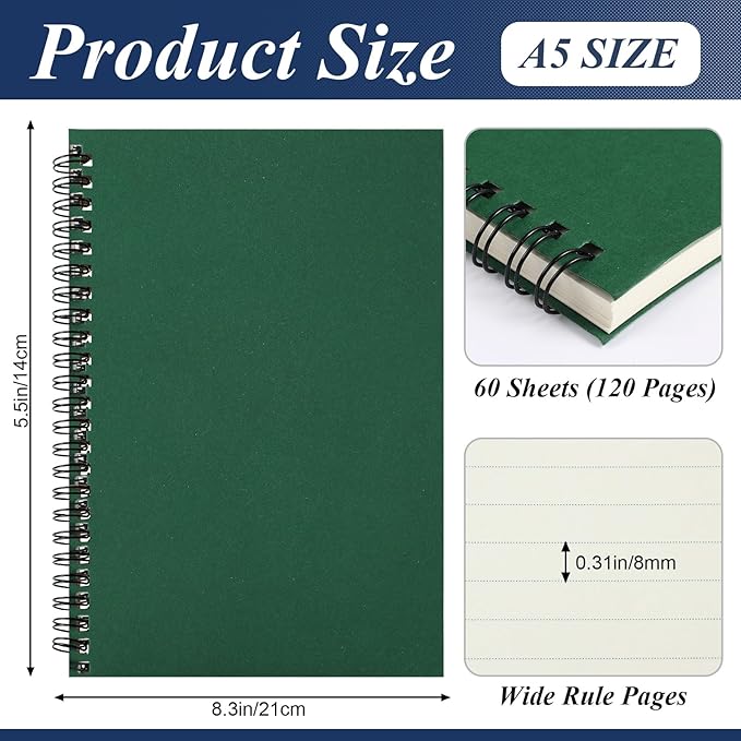 Leelosp 12 Pack Small Spiral Notebook A5 Lined College Ruled Spiral Journal - Image 3