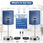 fenmzee touch lamps for bedroom set of 2, side view