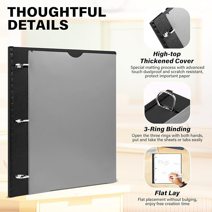 MAKHISTORY 1 Inch Telescoping 3 Ring Binder-12PCS, Flexible Binder - Image 3
