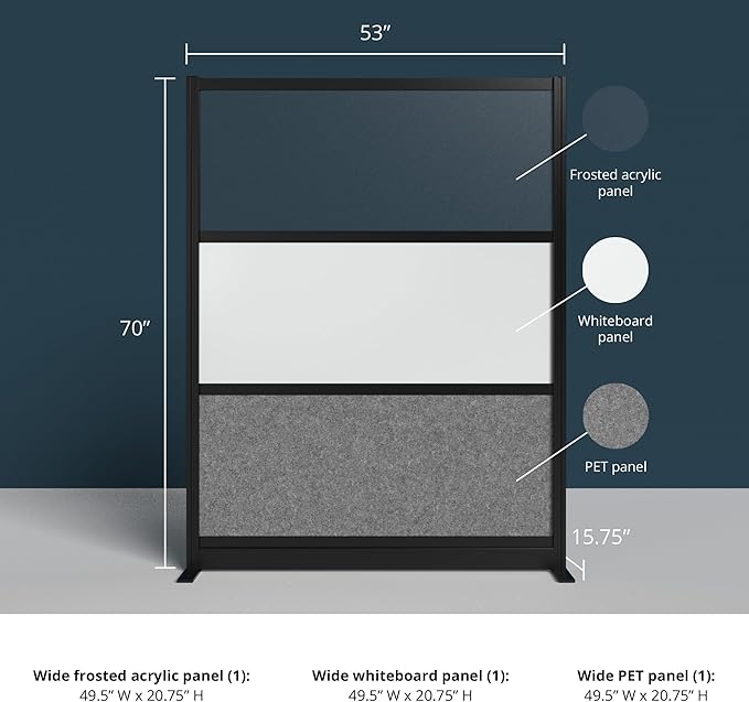 Stand Up Desk Store Workflow Wide Modular Wall | 53'' x 70'' Wall | Expandable - Image 5