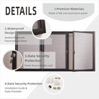 71×36 Inch Lockable Enclosed Bulletin Board, Weather-Resistant Outdoor - Image 3