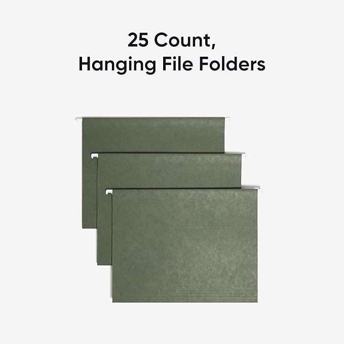 Smead Hanging File Folder, 1/5-Cut Adjustable Tab, Letter Size, Standard Green - Image 3