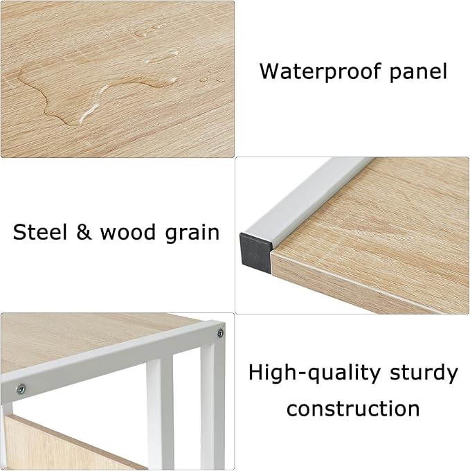 IBUYKE Under Desk Printer Stand, Mobile Home Desktop Organizer Shelf - Image 3