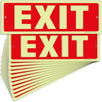 iSYFIX Exit Glow in the Dark Sign – 12 Pack 12x4 Inch – 40 mil Thick by iSYFIXPREMIUMSIGNS