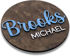 Custom Round Nusery Name Sign, Personalized 3D Baby Name Announcement Sign - Image 2