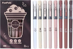 FUNFULL Aesthetic Cute Stick Rollerball Pens, 0.5mm Fine Point Coffee Gel Pens - Image 2
