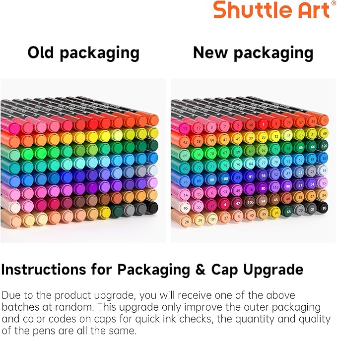 Shuttle Art Dual Tip Brush Pens, 96 Colours Fine and Brush Tip Markers Set - Image 8