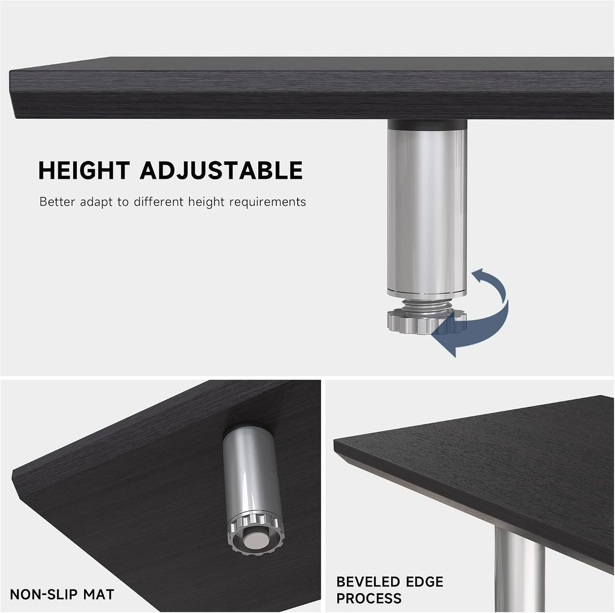 Fenge 39.4” Dual Monitor Stand with Height Adjustable Legs, Black