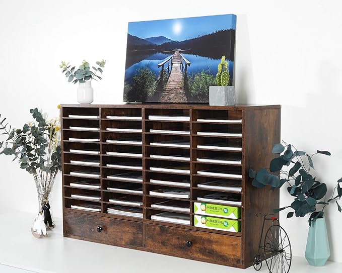 PAG Mail Sorter Organizer, Wood Literature Organizer, Student Mailbox - Image 6