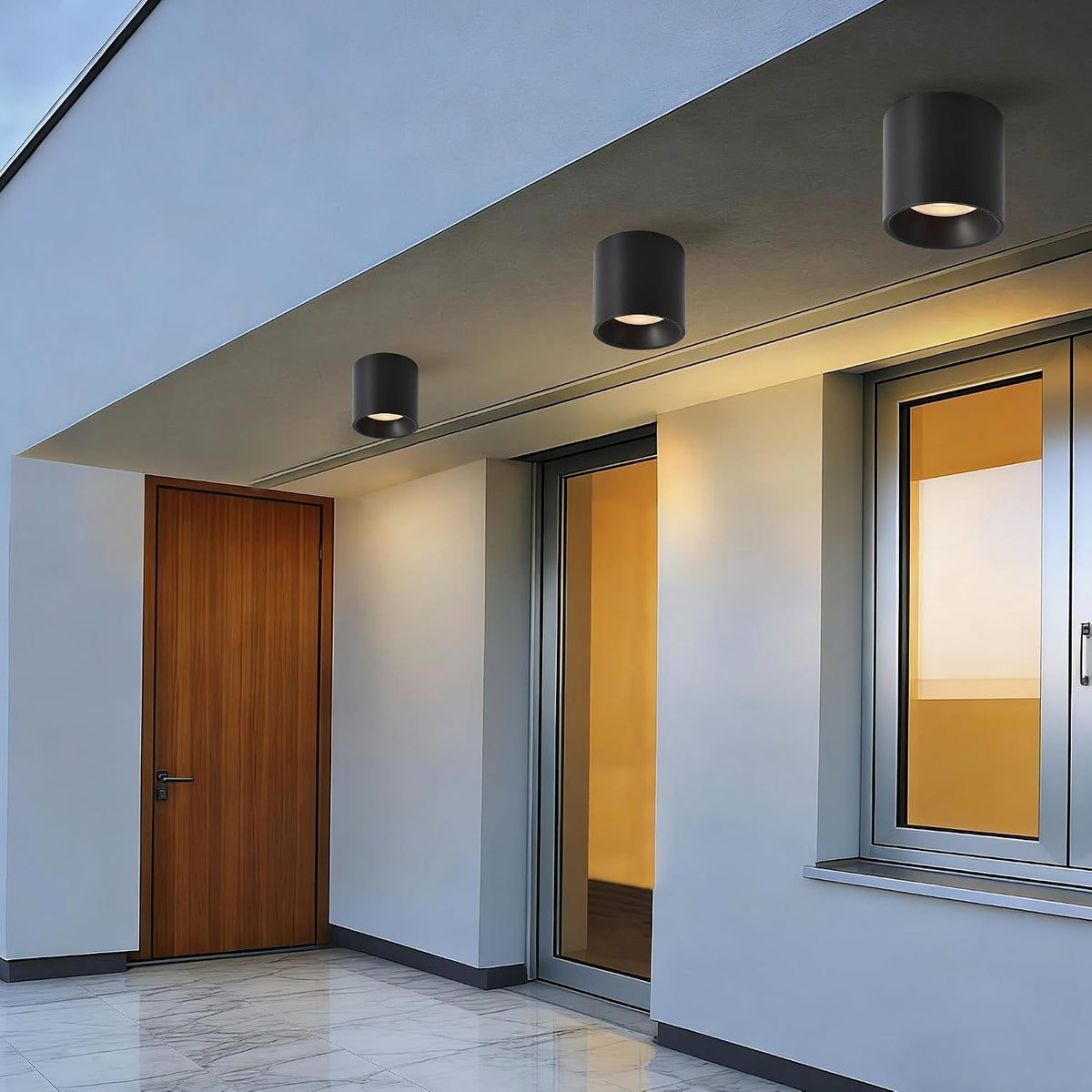 Flush Mount Dimmable Ceiling Light Fixture, 20W 3000K LED Outdoor Ceiling Lig...