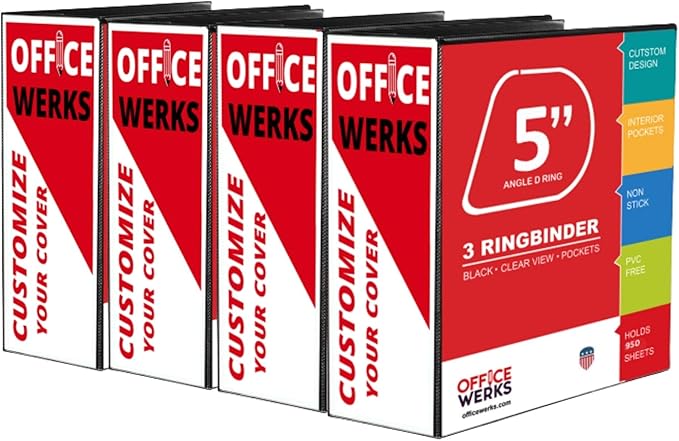 3 Ring Binder, Professional D Ring Binder 5 Inch, Presentation Folder by Unknown