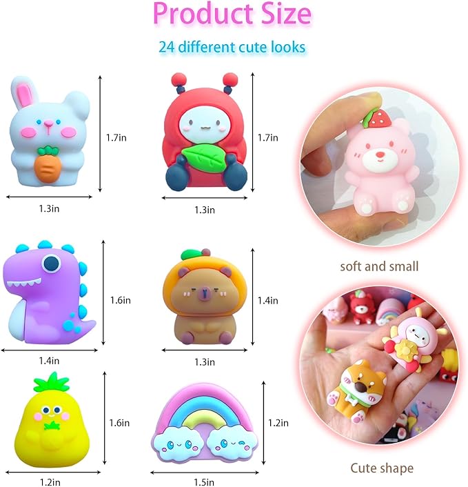 24 pcs Cute Pencil Sharpener for Kids Fun Pencil Sharpener Bulk Kawaii Manual - Image 2