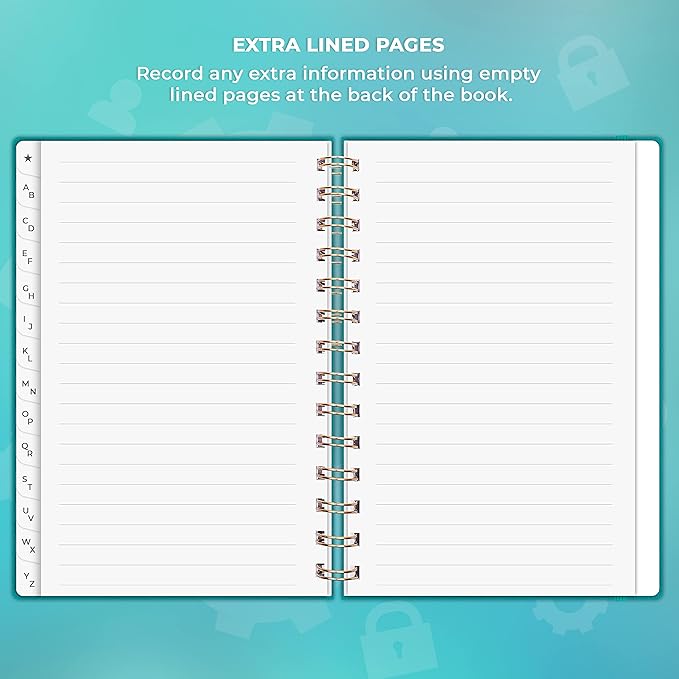 Clever Fox Password Book Spiral – Internet Address & Password Organizer - Image 6