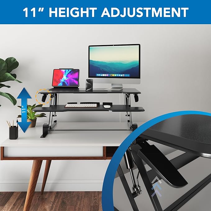 Mount-It! 38" Standing Desk Converter, Desktop Sit-Stand Desk Riser - Image 5