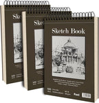 9"X12" Sketch Book Bulk, Top Spiral Bound Sketch Pad, 3 Pack 100 Sheets Each - Image 9