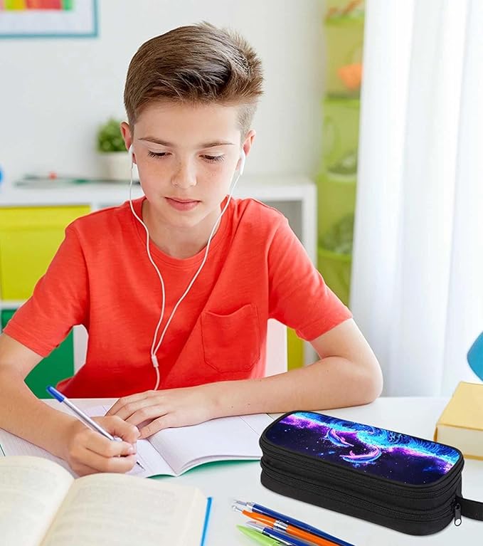 AnySmic Dolphin Pencil Case for Boys Girls, Large Durable Pencil Pouch for Kids - Image 5