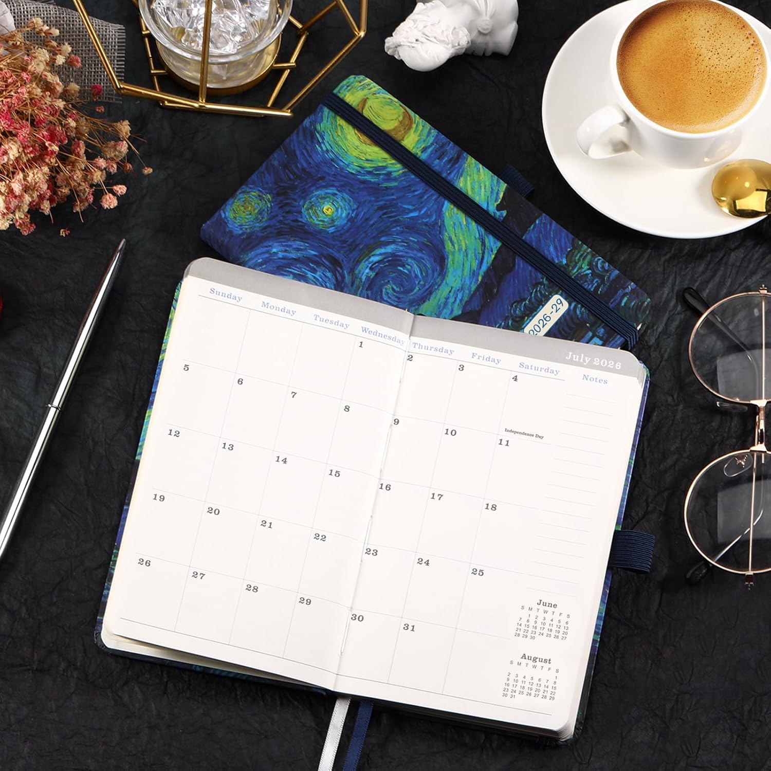 2026-2029 Pocket Planner/Calendar - 3 Year Monthly Planner 2026-2029 from Jul. 2026 - Jun. 2029(36 Months), 3.8" x 6.3", Pen Holder, Inner Pocket and 61 Notes Pages