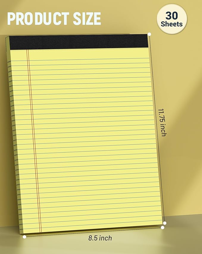24 Pack Legal Pads 8.5 x 11 College Ruled Writing Pads, 720 Sheets Legal Note - Image 2