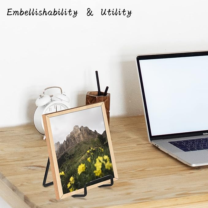 Decolore 4 Pack 4 Inch Black Metal Display Stands Square Plate Holder Display - Image 4