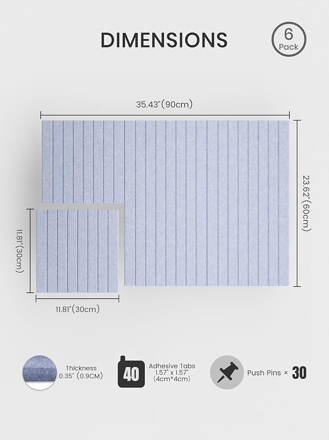 Bumusty Large Cork Board Alternative-36 x24 Felt Bulletin Board Tiles, - Image 2