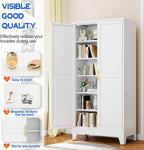 gaious 75.2" tall metal storage cabinet with 2, side view
