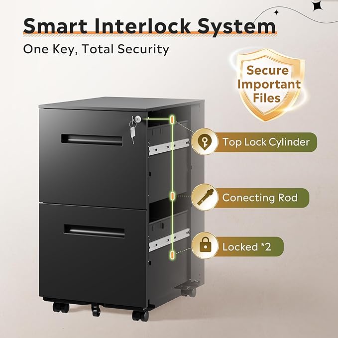 DEVAISE 2-Drawer Metal File Cabinet - Image 5