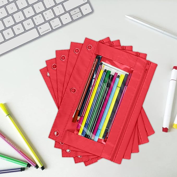 YoeeJob Pencil Pouch for 3 Ring Binder, Zipper Pencil Pouches Bulk, Pencil Case - Image 6