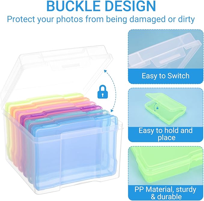 COSICS Photo Storage Box 4" x 6", Extra Large Transparent Plastic Photo - Image 3