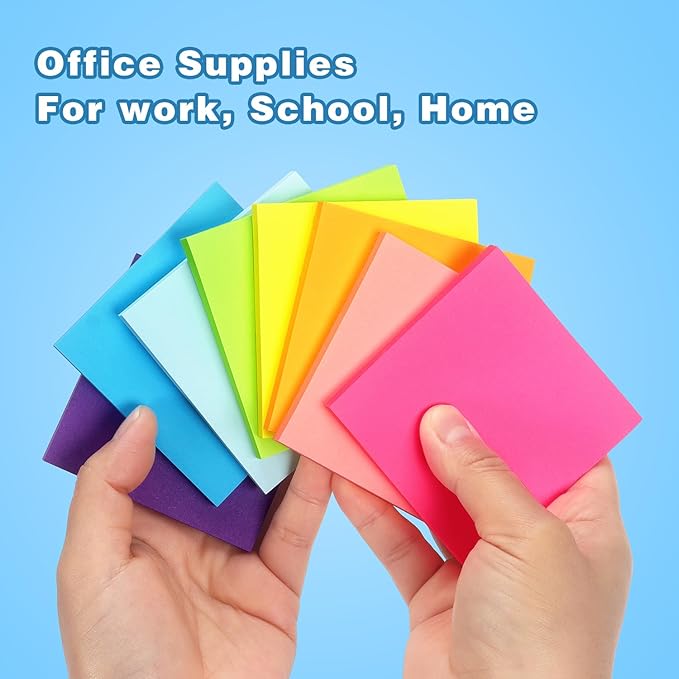 Early Buy 16 Pads Sticky Notes 8 Bright Color Self-Stick Notes 3 in x 3 in - Image 6
