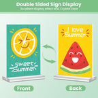 Acrylic Sign Holder 4x6, 21 Pack Clear Table Menu Vertical Double Sided Display - Image 2