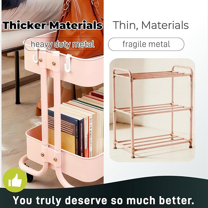 LIWNYRK 2 Tier Rolling Cart - Image 4
