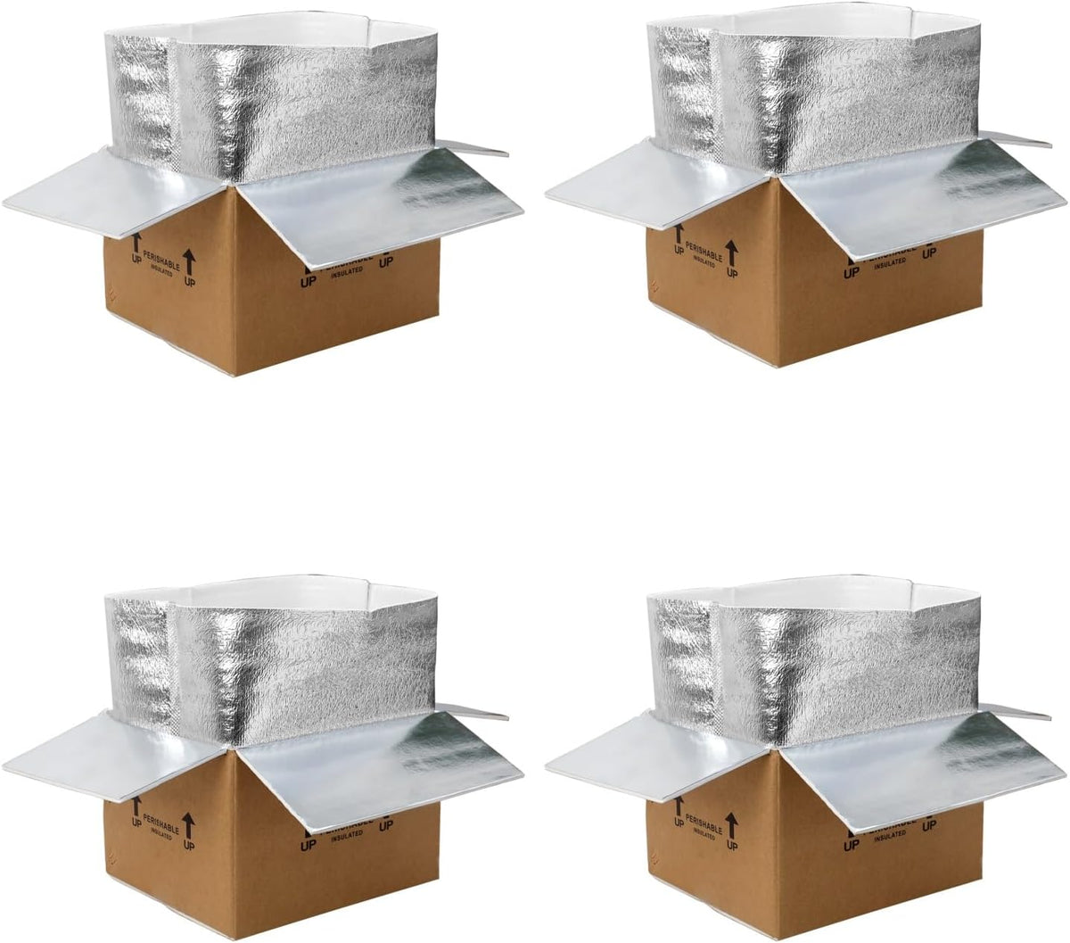 12x10x8''4 pack insulated shipping boxes with aluminum foil, main product view