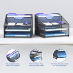 Samstar 2 Pack Mesh Desk File Organizer Letter Tray Holder, Desktop File Folder - Image 3