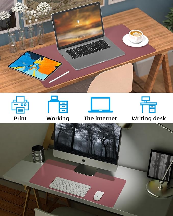 PULeather Non-Slip Desk Mat, Large Mouse Pad & Laptop Desk Pad - Image 7
