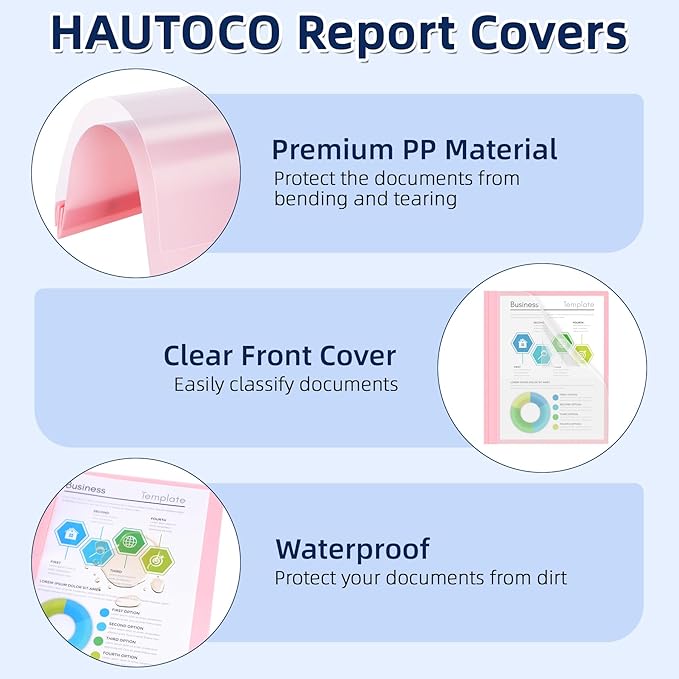 HAUTOCO 5 Pack Plastic Report Covers - Image 5