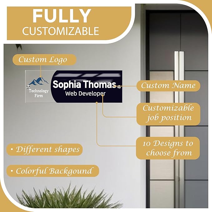 Personalized Office Wall Name Plate Sign Custom Door Name Plate Office Gifts - Image 4