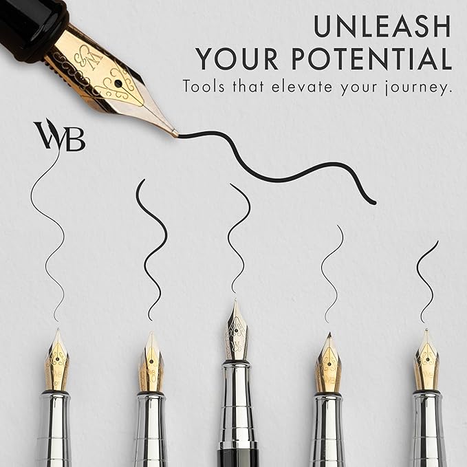 Wordsworth & Black Fountain Pen Gift Set, Includes Ink Bottle, 6 Ink Cartridges - Image 5