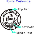 Personalized Coffee Bar Metal Sign, Custom Name Wall Art - Image 3