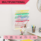 GDINDINFAN Hanging Wall File Organizer 6 Tier Wall Mounted File Holder Document - Image 6