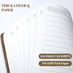 CAGIE Lined Journal for Men Women, Tree Growth Ring Leather Bound Journal - Image 4