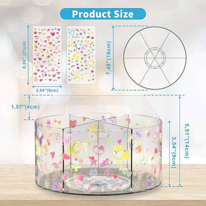 Acrylic Pen Holder with 2 Adhesive DIY Stickers, Desk Organizer Marker Holder - Image 3
