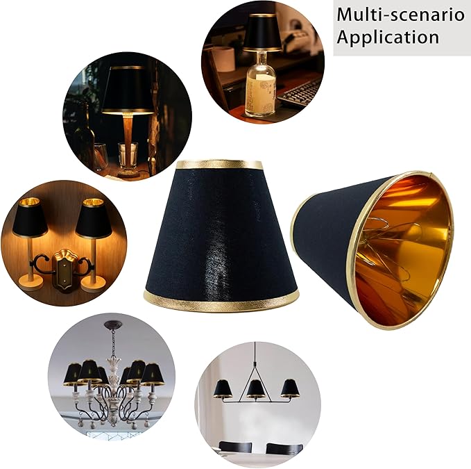 TAaMTYH small lamp shade chandelier shades set of 3，Fabric Lampshade - Image 5