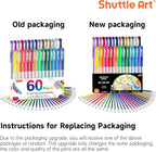 Shuttle Art Gel Pens, 60 Pack Gel Pen Set 30 Colored Gel Pen - Image 8