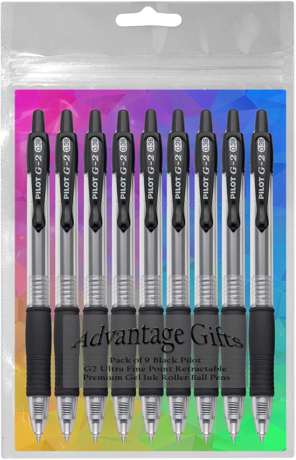 G2 Retractable Premium Gel Ink Roller Ball Pens Ultra Fine Point (.38mm) Blac...