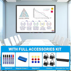 H-Qprobd 40"x30" Magnetic White Board Dry Erase Wall Mount Whiteboard - Image 3