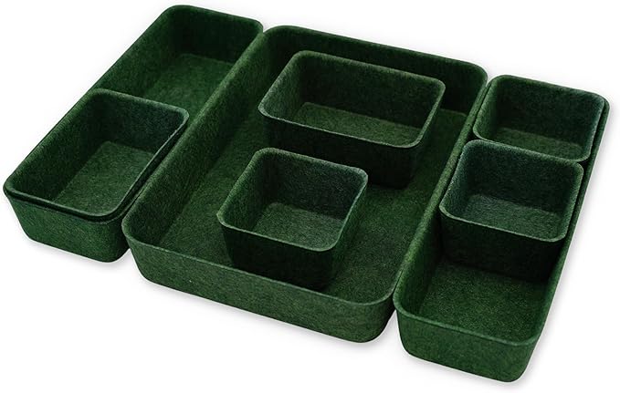 Welaxy Desk drawer organizer bins shallow trays felt storage desktop box by Welaxy