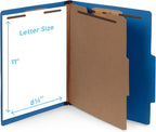 Blue Summit Supplies 10 Dark Blue Classification Folders, 1 Divider, Letter | Heavy duty 25pt dark blue pressboard, 1 divider, 2 in expansion, 2 prong, medical files and office reports