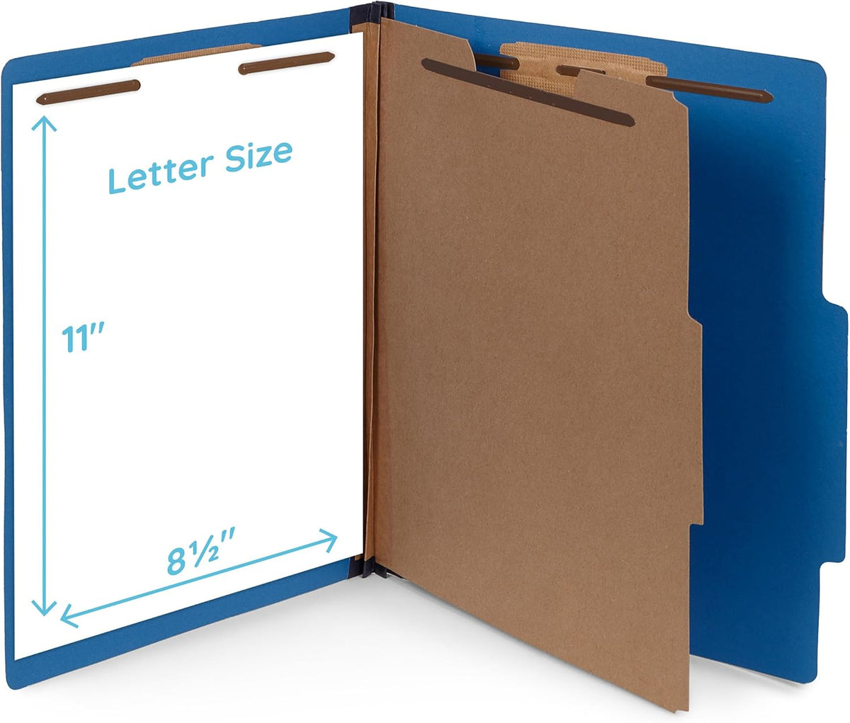 Blue Summit Supplies 10 Dark Blue Classification Folders, 1 Divider, Letter | Heavy duty 25pt dark blue pressboard, 1 divider, 2 in expansion, 2 prong, medical files and office reports