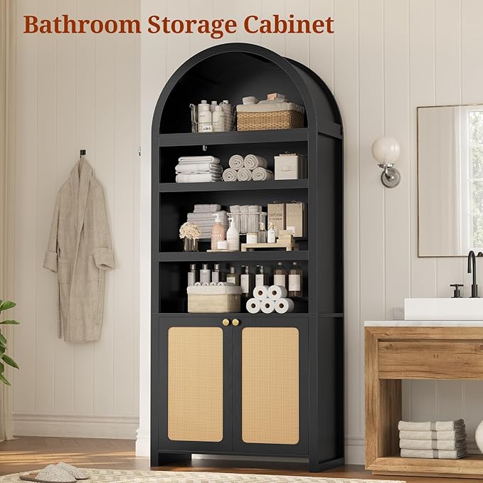 81" Tall Arched Cabinets, Bookcase - Image 7